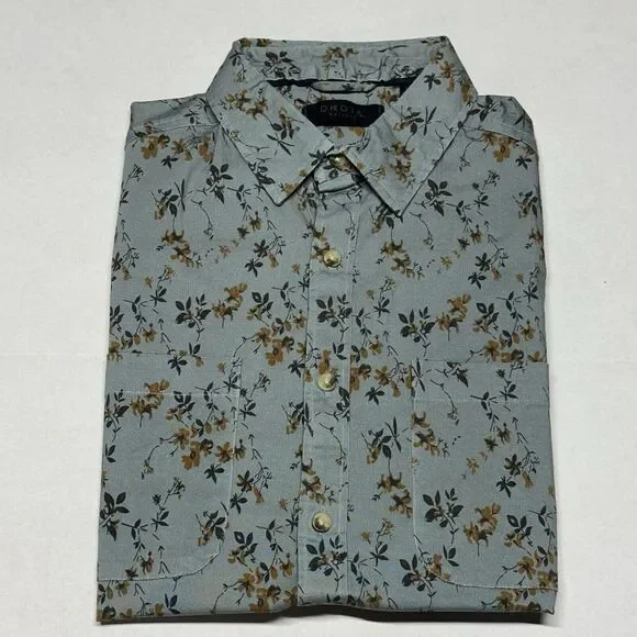 Dakota Grizzly Shirt Mens Size M Green‎ Floral Short Sleeve Fishing Hiking - Picture 7 of 7